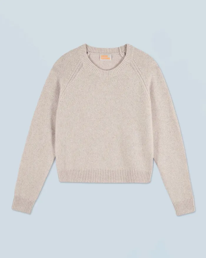 Women Cashmere Sweaters From Future Crewneck Raglan Sweater Beige Moulin
