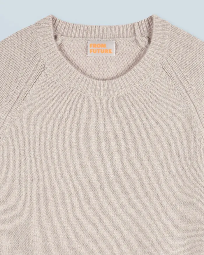 Women Cashmere Sweaters From Future Crewneck Raglan Sweater Beige Moulin