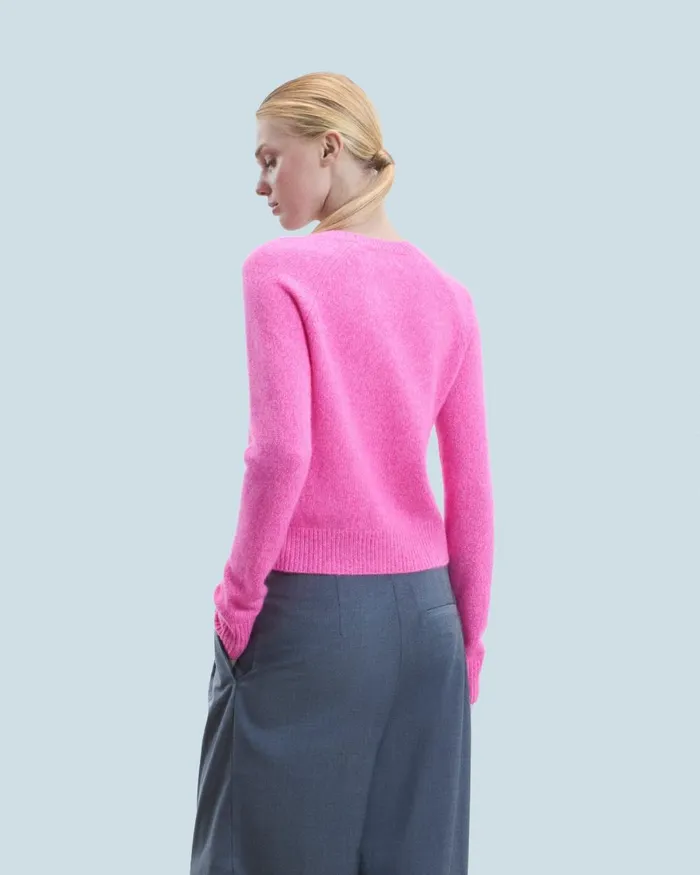 Women Cashmere Sweaters From Future Crewneck Raglan Sweater Bright Pink Mou