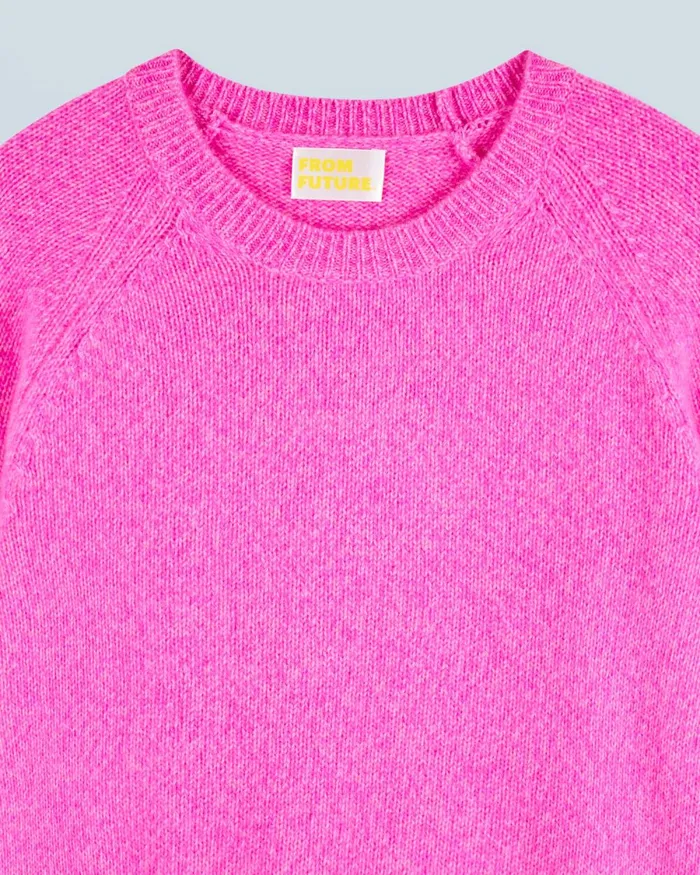 Women Cashmere Sweaters From Future Crewneck Raglan Sweater Bright Pink Mou