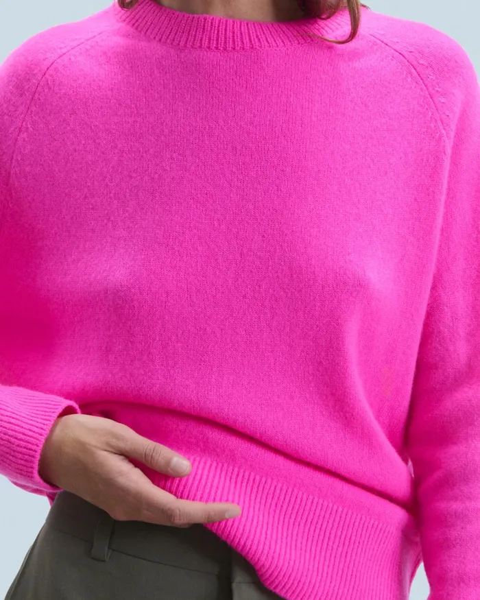 Women Cashmere Sweaters From Future Light Oversized Crewneck Sweater Utopic Pink