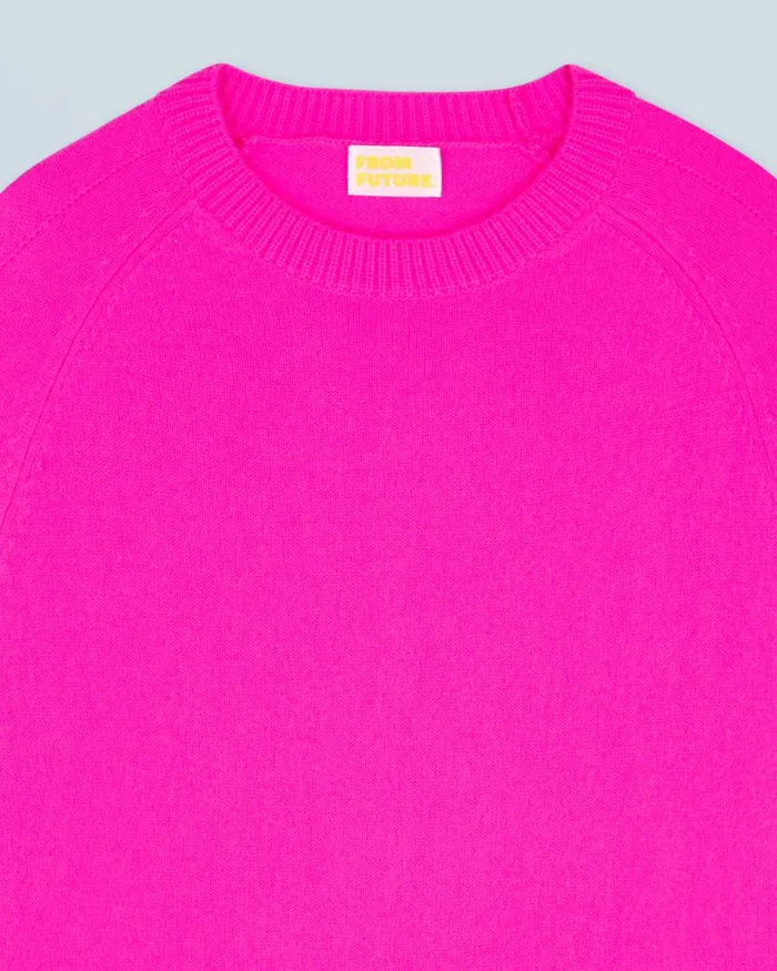 Women Cashmere Sweaters From Future Light Oversized Crewneck Sweater Utopic Pink