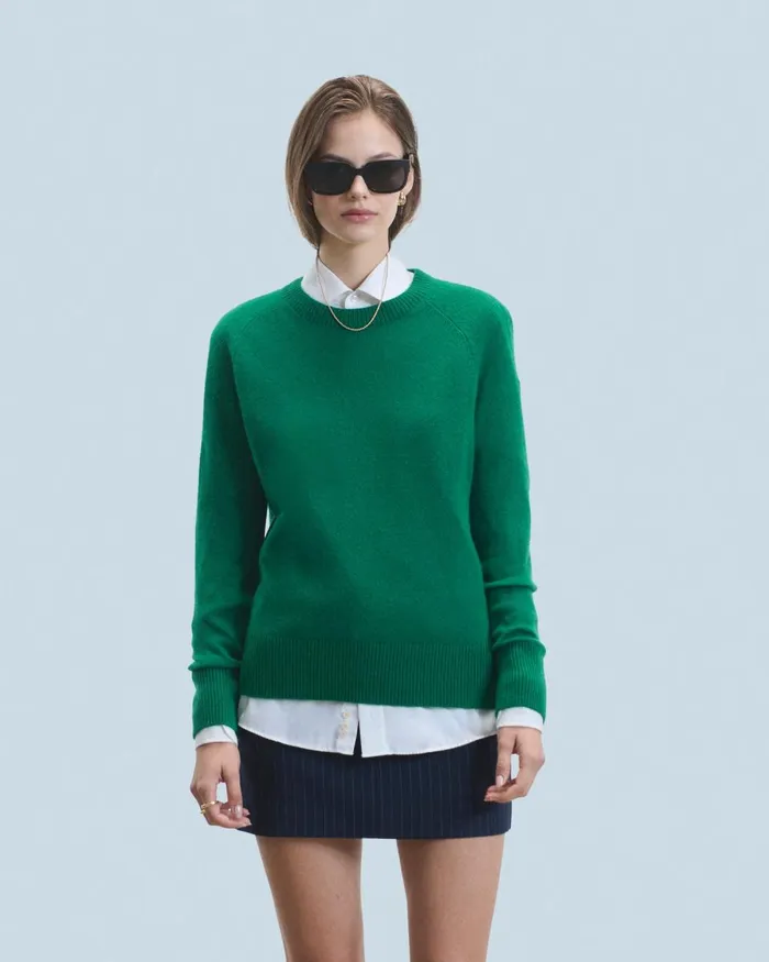 Women Cashmere Sweaters From Future Lightweight Oversized Crewneck Sweater Forest Green Women Cashmere Sweaters From Future Lightweight Oversized Crewneck Sweater Forest Green