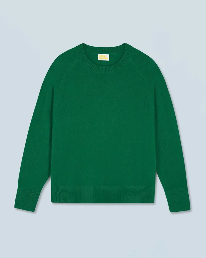 Women Cashmere Sweaters From Future Lightweight Oversized Crewneck Sweater Forest Green
