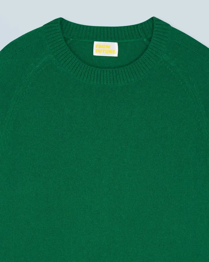 Women Cashmere Sweaters From Future Lightweight Oversized Crewneck Sweater Forest Green