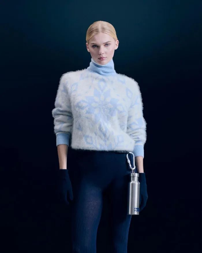 Women Cashmere Sweaters From Future Snowflake Turtleneck Sweater Baby Blue