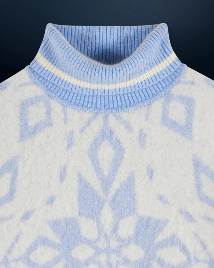 Women Cashmere Sweaters From Future Snowflake Turtleneck Sweater Baby Blue