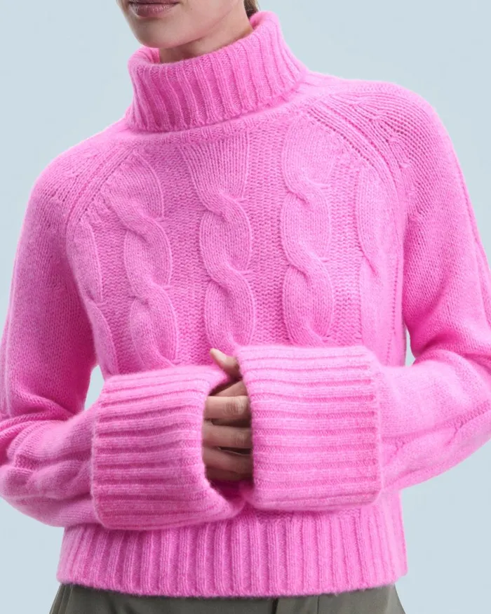 Women Cashmere Sweaters From Future Turtleneck Sweater Pink