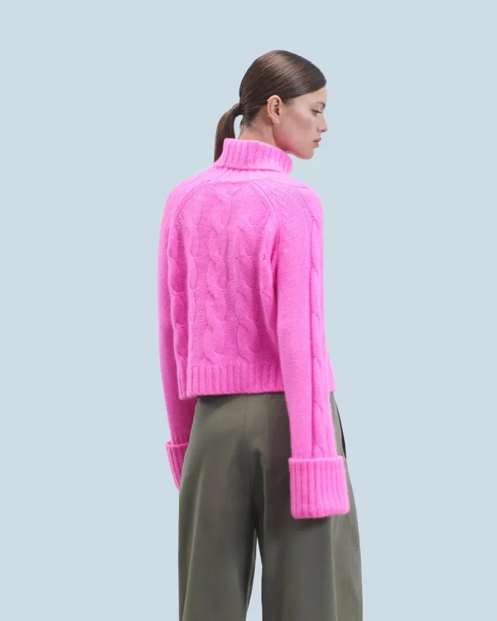 Women Cashmere Sweaters From Future Turtleneck Sweater Pink