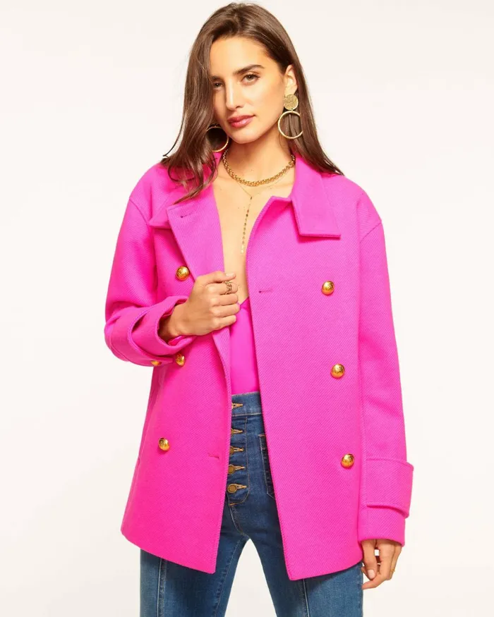 Women Celeste Pea Coat Electric Pink Ramy Brook Jackets