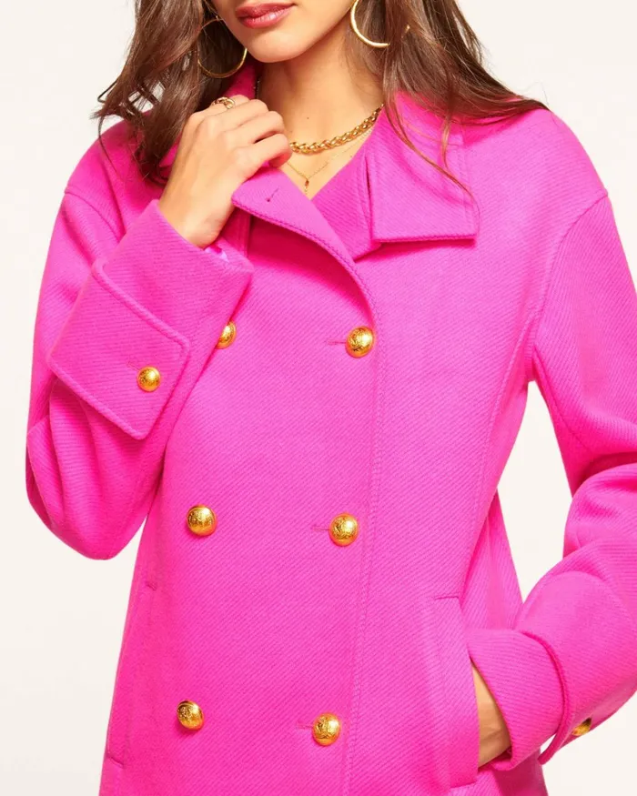 Women Celeste Pea Coat Electric Pink Ramy Brook Jackets Women Celeste Pea Coat Electric Pink Ramy Brook Jackets