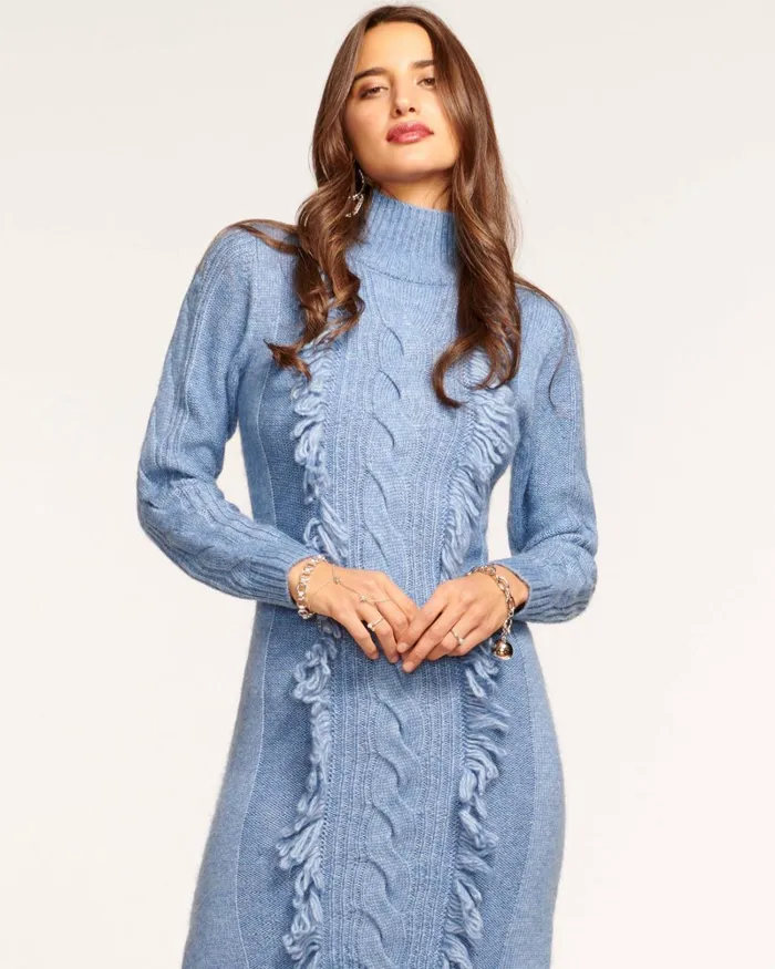 Women Charlee Sweater Midi Dress Steel Blue Ramy Brook Dresses Women Charlee Sweater Midi Dress Steel Blue Ramy Brook Dresses