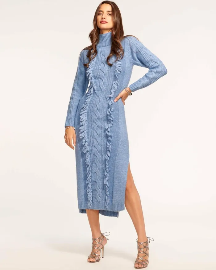 Women Charlee Sweater Midi Dress Steel Blue Ramy Brook Dresses Women Charlee Sweater Midi Dress Steel Blue Ramy Brook Dresses