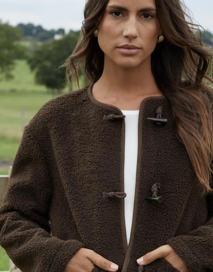Women Chocolate Fleece Borg Toggle Jacket Threadbare Jackets Women Chocolate Fleece Borg Toggle Jacket Threadbare Jackets