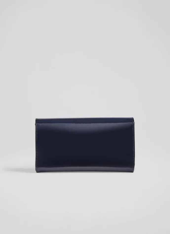 Women Clutch Bags LKBennett Lucy Navy Patent Leather Clutch Bag Women Clutch Bags LKBennett Lucy Navy Patent Leather Clutch Bag