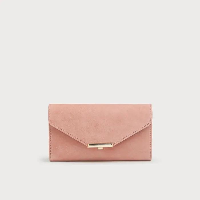 Women Clutch Bags LKBennett Lucy Pink Suede Clutch