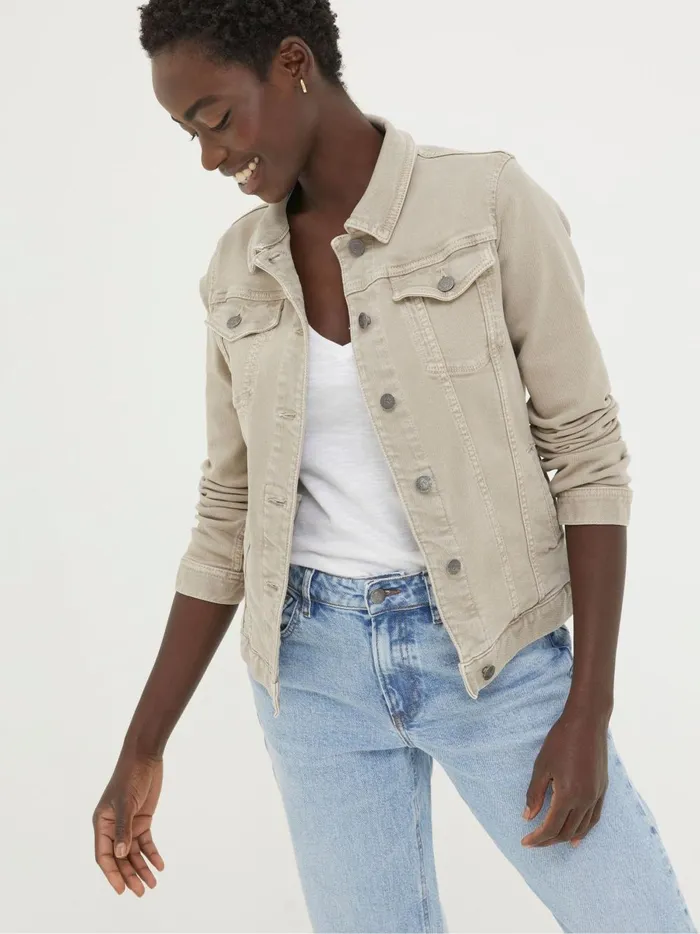 Women Coats and Jackets Fat Face Tasha Natural Denim Jacket