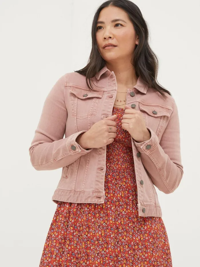 Women Coats and Jackets Fat Face Tasha Pink Denim Jacket