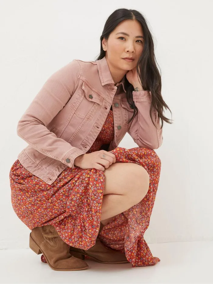 Women Coats and Jackets Fat Face Tasha Pink Denim Jacket Women Coats and Jackets Fat Face Tasha Pink Denim Jacket