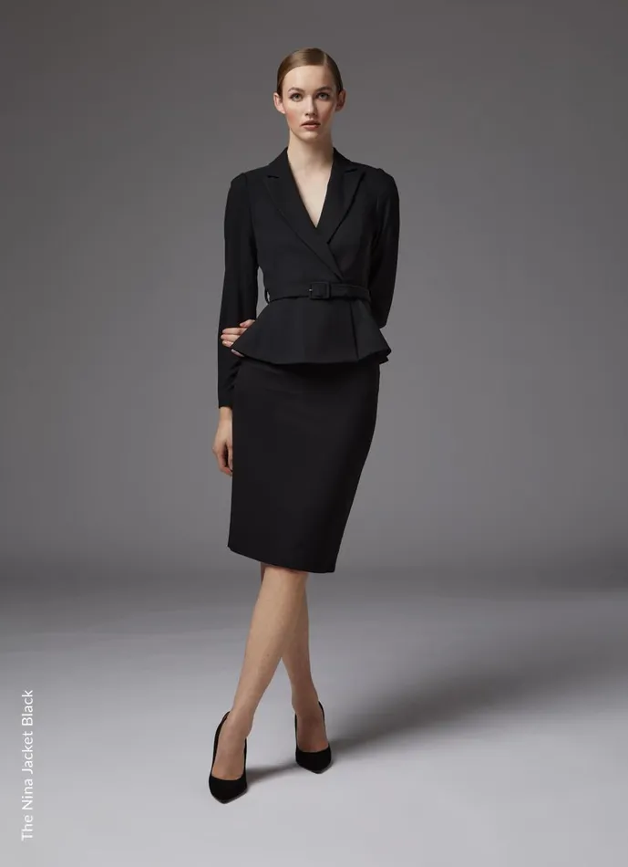 Women Coats and Jackets LKBennett Nina Black Peplum Jacket Black