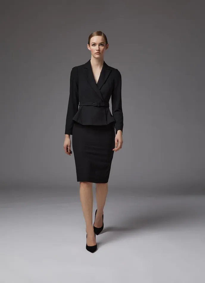 Women Coats and Jackets LKBennett Nina Black Peplum Jacket Black Women Coats and Jackets LKBennett Nina Black Peplum Jacket Black
