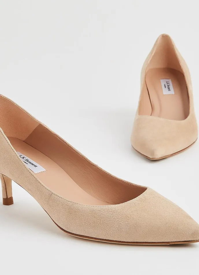 Women Court Shoes LKBennett Audrey Beige Suede Courts Beige