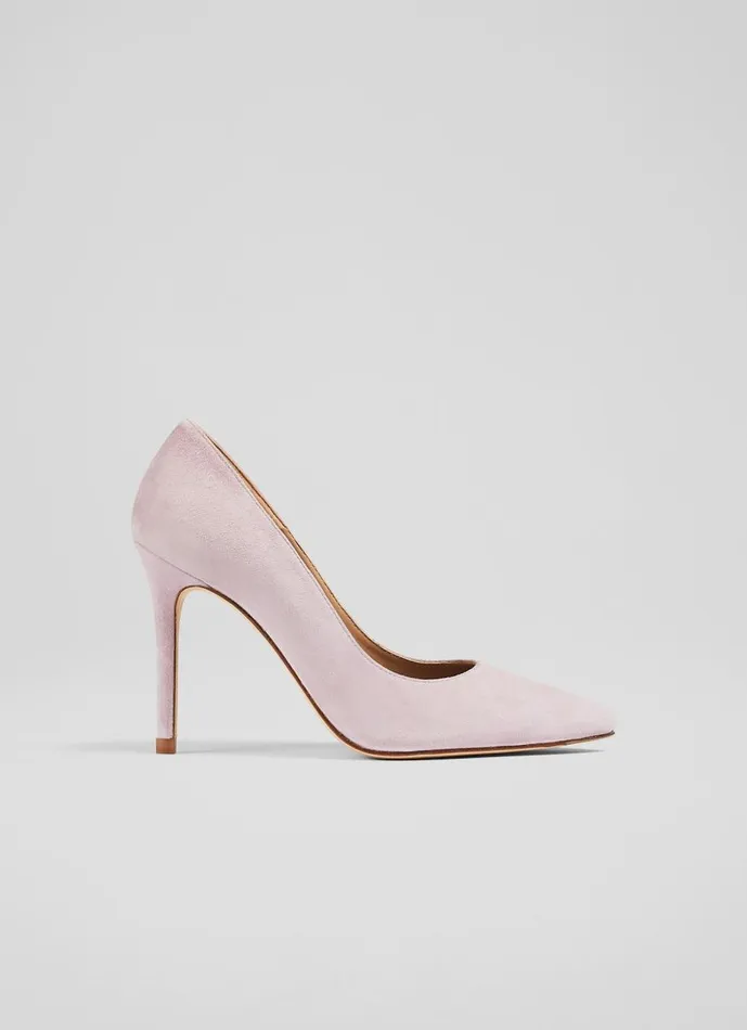 Women Court Shoes LKBennett Fern Lilac Suede Pointed Toe Courts Purple