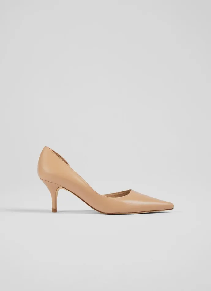 Women Court Shoes LKBennett Hazel Beige Leather D039Orsay Courts Beige