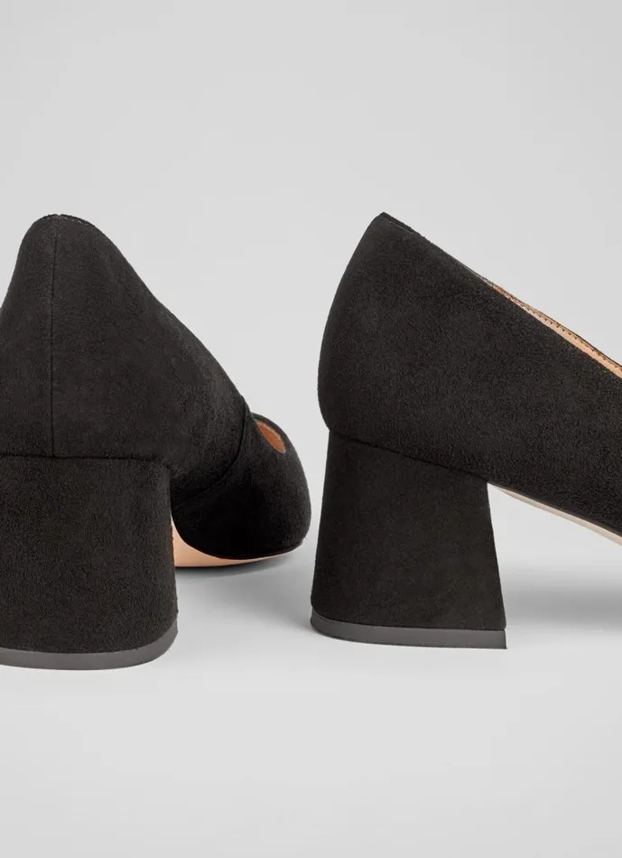 Women Court Shoes LKBennett Sloane Black Suede Block Heel Courts Black Women Court Shoes LKBennett Sloane Black Suede Block Heel Courts Black