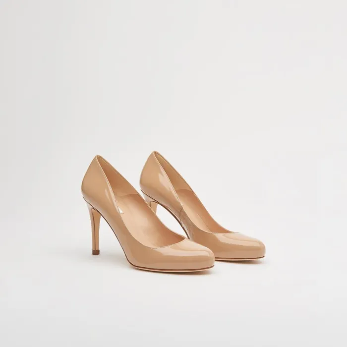 Women Court Shoes LKBennett Stila Beige Patent Leather Round Toe Courts Beige Women Court Shoes LKBennett Stila Beige Patent Leather Round Toe Courts Beige