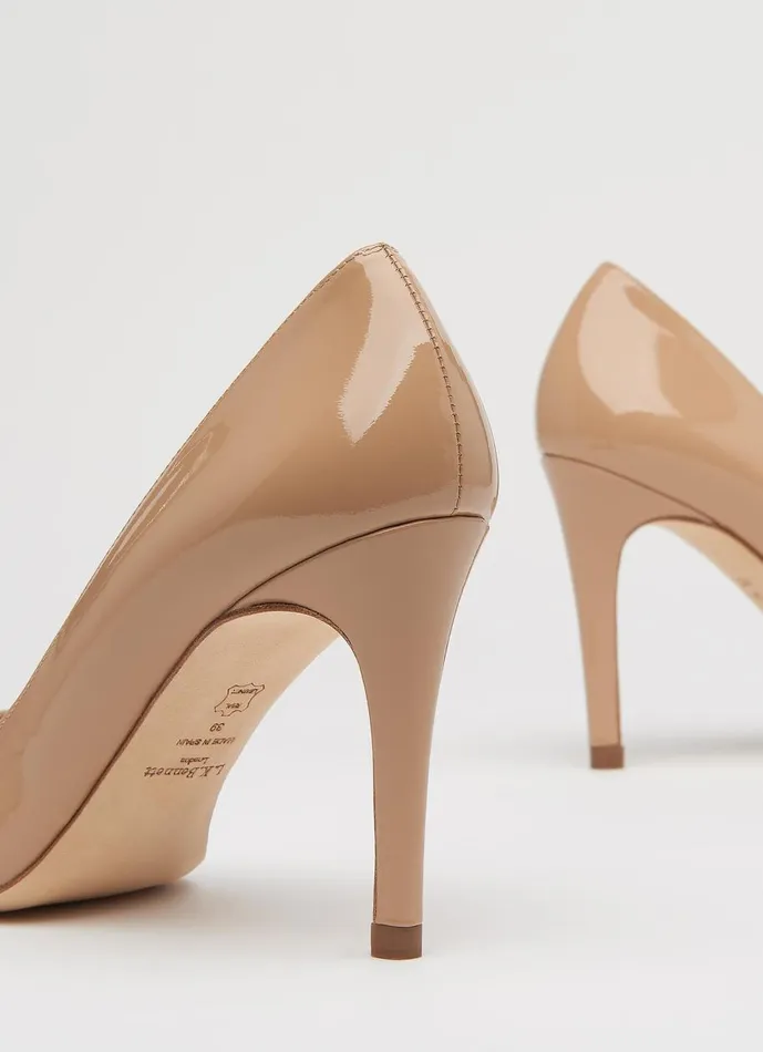 Women Court Shoes LKBennett Stila Beige Patent Leather Round Toe Courts Beige Women Court Shoes LKBennett Stila Beige Patent Leather Round Toe Courts Beige