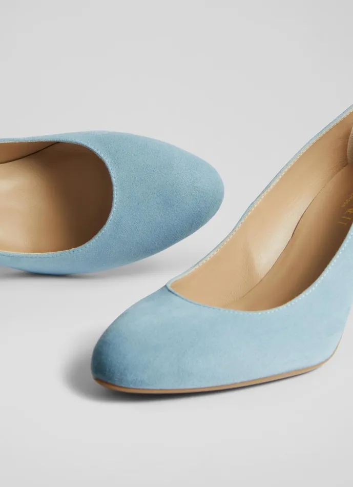 Women Court Shoes LKBennett Winola Light Blue Suede Round Toe Courts Aqua Women Court Shoes LKBennett Winola Light Blue Suede Round Toe Courts Aqua