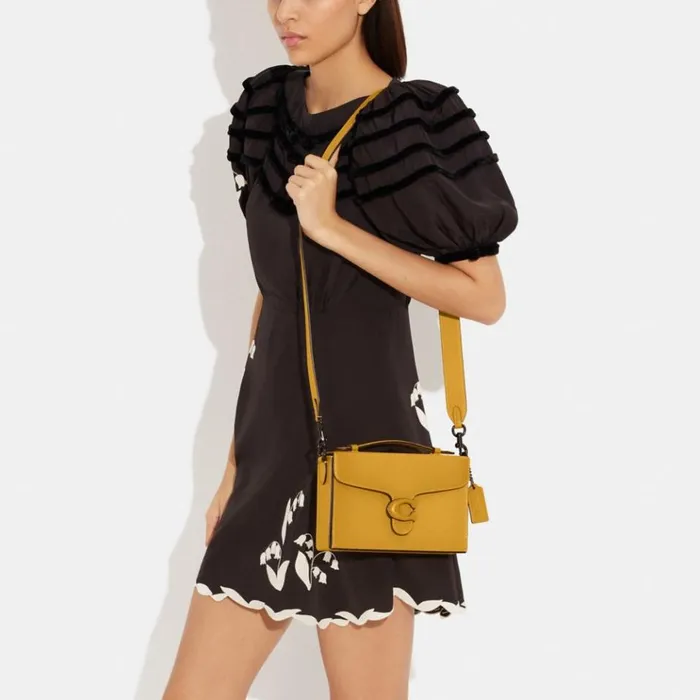 Women Crossbody Bags Coach Tabby Box Bag Pewteryellow Gold