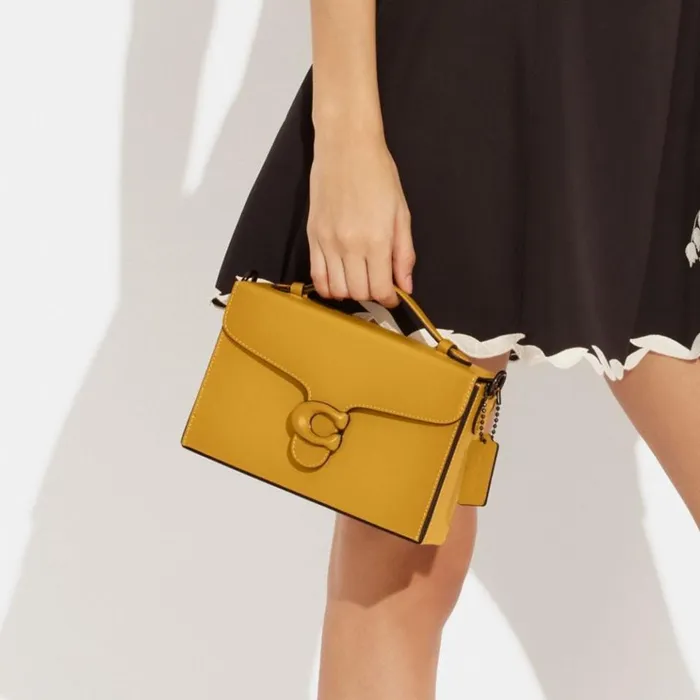 Women Crossbody Bags Coach Tabby Box Bag Pewteryellow Gold