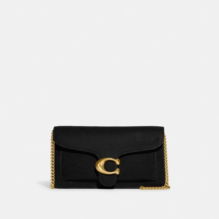 Women Crossbody Bags Coach Tabby Chain Clutch Brassblack