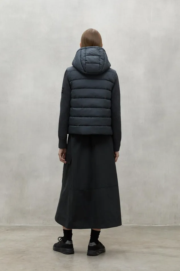 Women Dark Grey Denali Knitted Jacket Ecoalf Coats And Jackets