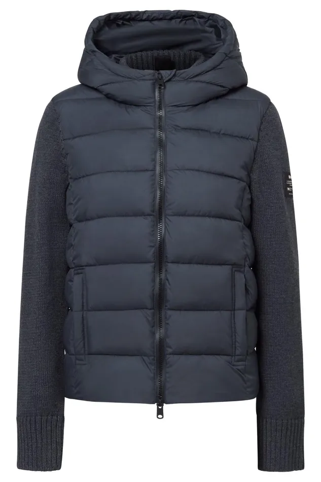 Women Dark Grey Denali Knitted Jacket Ecoalf Coats And Jackets