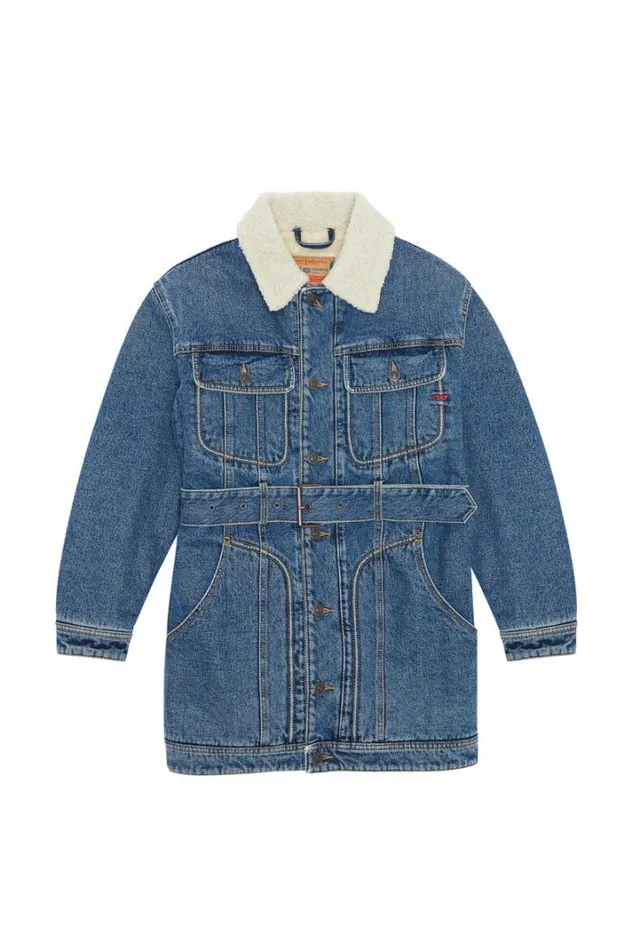 Women DeFlaminiaT Medium Blue Diesel Outerwear And Jackets