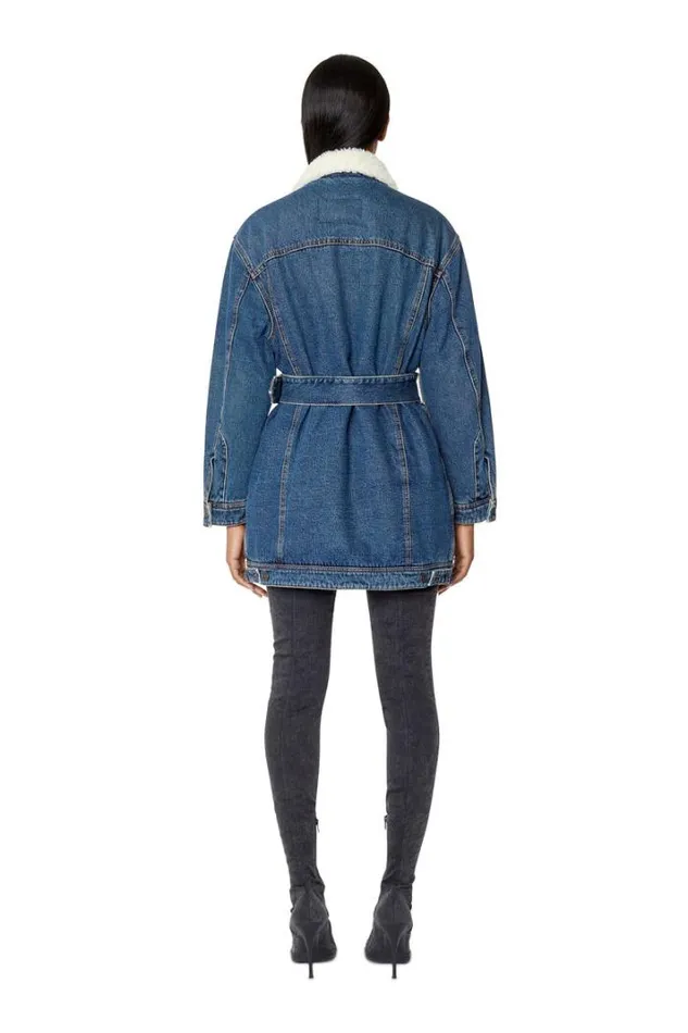 Women DeFlaminiaT Medium Blue Diesel Outerwear And Jackets Women DeFlaminiaT Medium Blue Diesel Outerwear And Jackets