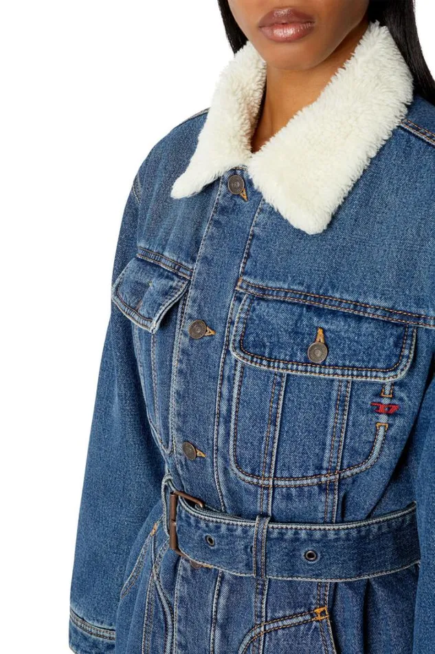 Women DeFlaminiaT Medium Blue Diesel Outerwear And Jackets Women DeFlaminiaT Medium Blue Diesel Outerwear And Jackets