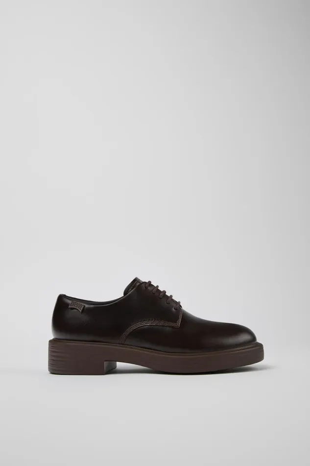 Women Dean Brown Leather Shoes Camper Formal Shoes Women Dean Brown Leather Shoes Camper Formal Shoes