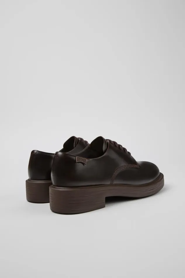 Women Dean Brown Leather Shoes Camper Formal Shoes Women Dean Brown Leather Shoes Camper Formal Shoes