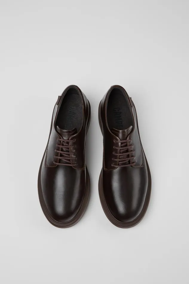 Women Dean Brown Leather Shoes Camper Formal Shoes Women Dean Brown Leather Shoes Camper Formal Shoes