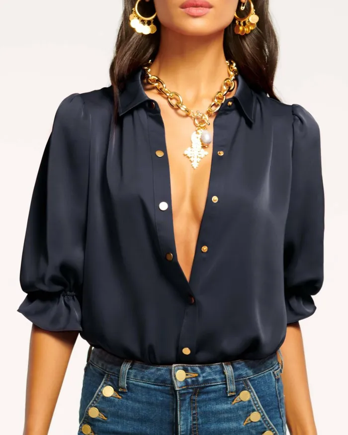 Women Dina Button Down Bodysuit Soiree Red Ramy Brook Tops Women Dina Button Down Bodysuit Soiree Red Ramy Brook Tops