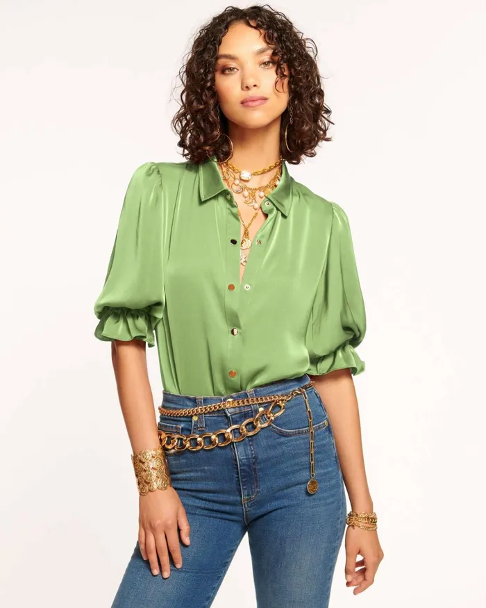 Women Dina Button Down Bodysuit Soiree Red Ramy Brook Tops Women Dina Button Down Bodysuit Soiree Red Ramy Brook Tops