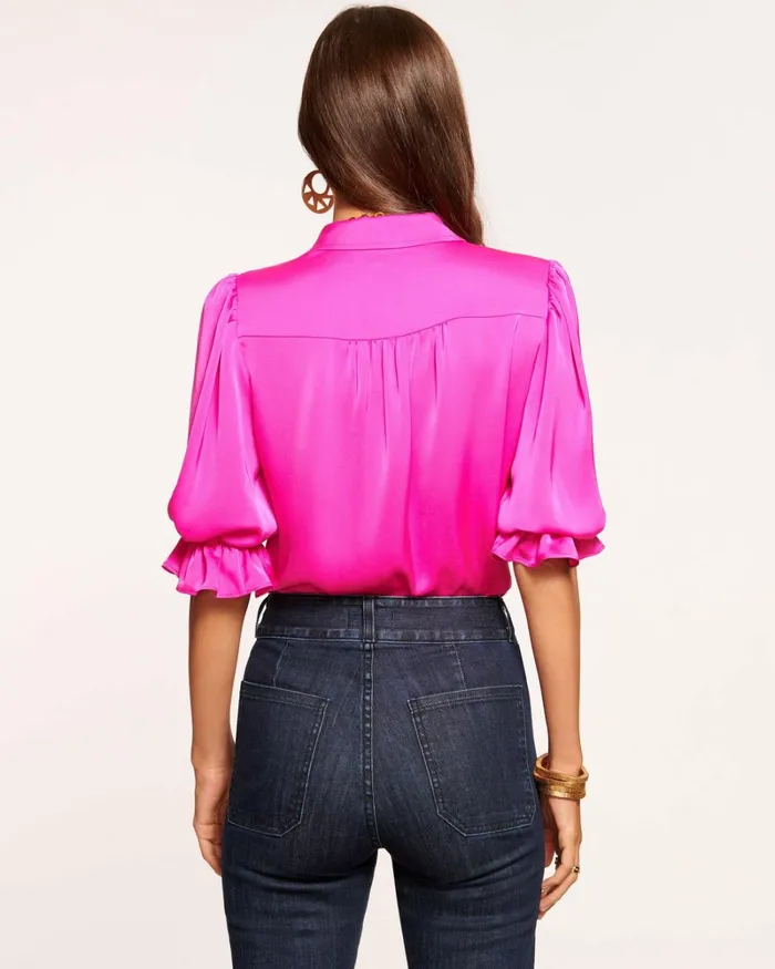 Women Dina Button Down Bodysuit Soiree Red Ramy Brook Tops Women Dina Button Down Bodysuit Soiree Red Ramy Brook Tops