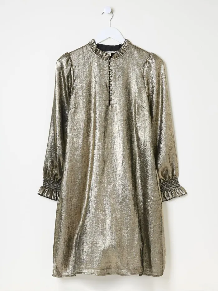 Women Dresses Fat Face Silas Gold Metallic Dress