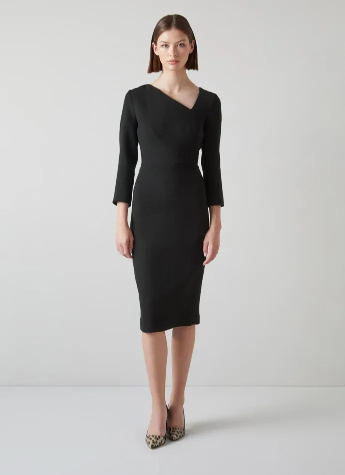 Women Dresses LKBennett Alexis Black Wool Crepe Shift Dress Black Women Dresses LKBennett Alexis Black Wool Crepe Shift Dress Black