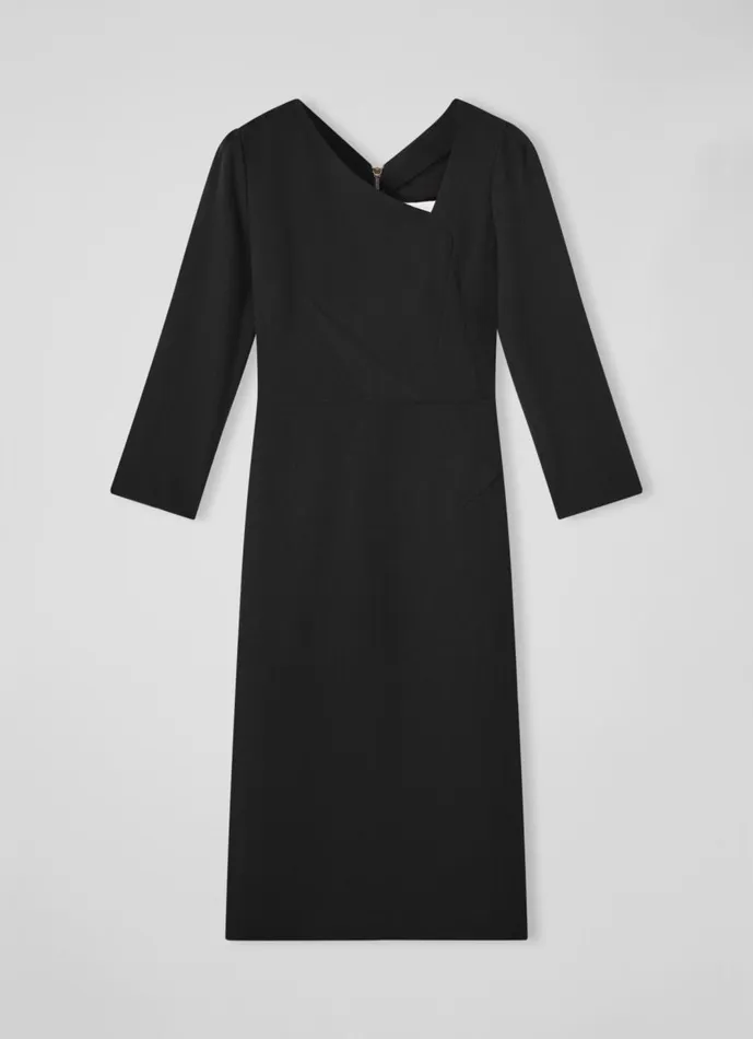 Women Dresses LKBennett Alexis Black Wool Crepe Shift Dress Black Women Dresses LKBennett Alexis Black Wool Crepe Shift Dress Black