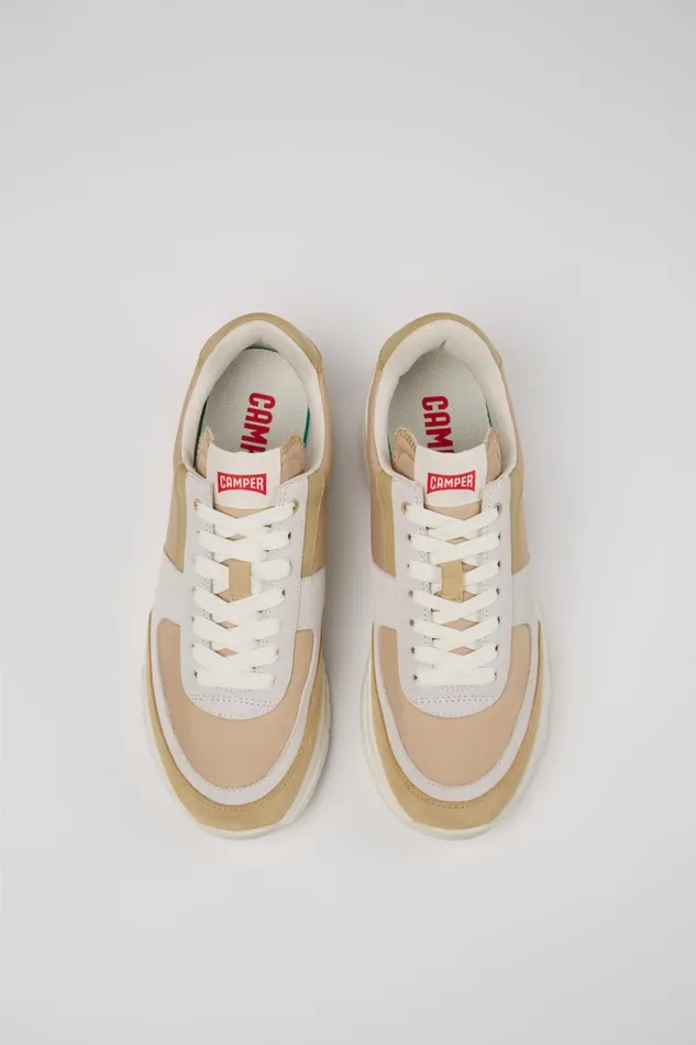 Women Drift Beige White And Brown Sneakers Camper Sneakers Women Drift Beige White And Brown Sneakers Camper Sneakers